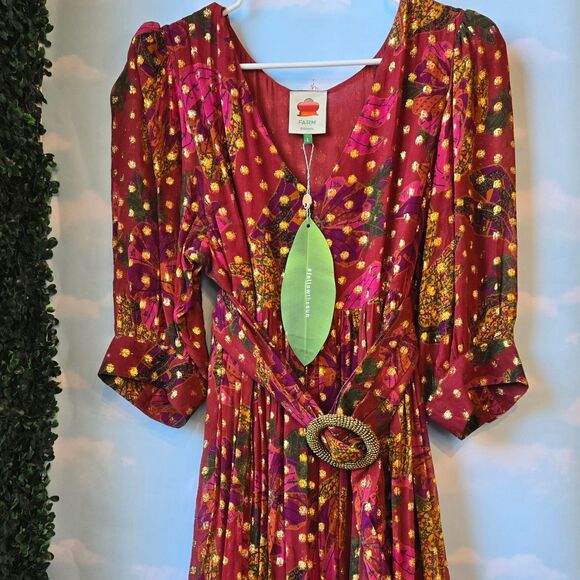 FARM Rio Dresses & Skirts - Farm Rio NWT Banana Flower Maxi Dress with Belt Size L